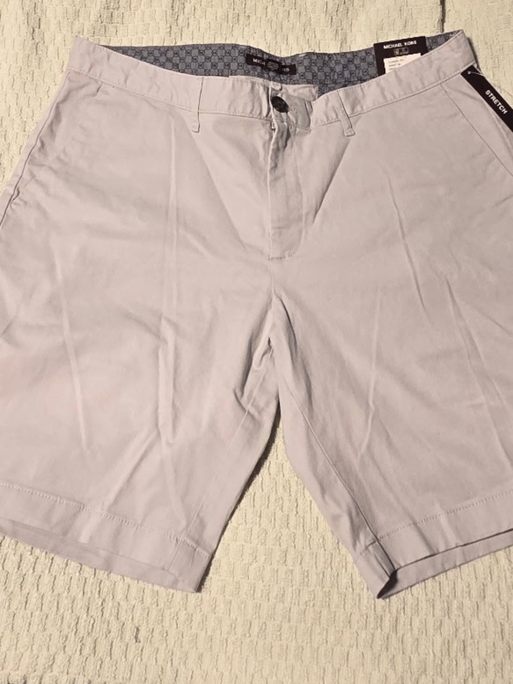 Michael Kors Light Gray Flat Front Chino Shorts - Men's